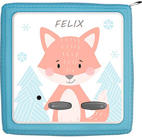 TheSmartGuard Schutzfolie passend für die Toniebox | Folie Sticker | Fuchs im Wald mit Name personalisiert