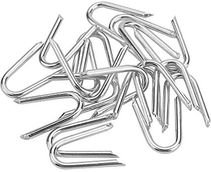 TANCUDER 100PCS Grapas de Jardín de Hierro Galvanizado en Forma U Clavijas Afiladas para Sujetar Valla, Malla, Cercas y Alambre de Pollo