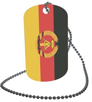 U24 Dog Tag Erkennungsmarke ID Tag an Kette Flagge DDR Alu 30 x 50 mm