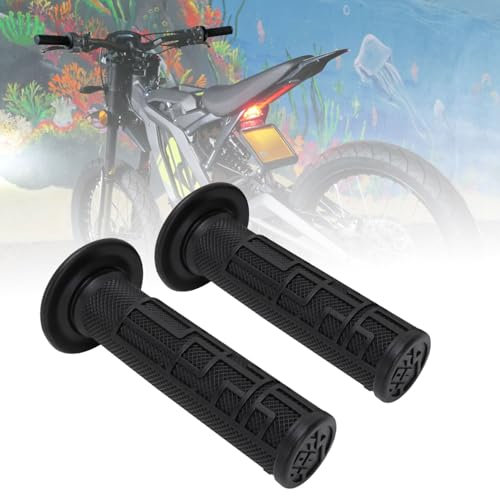 1 par Puños Manillar Motocicleta,Mango Antideslizantes Puños Acelerador Moto para Bicicleta Eléctrica Sur Ron Light Bee S/X-Negro