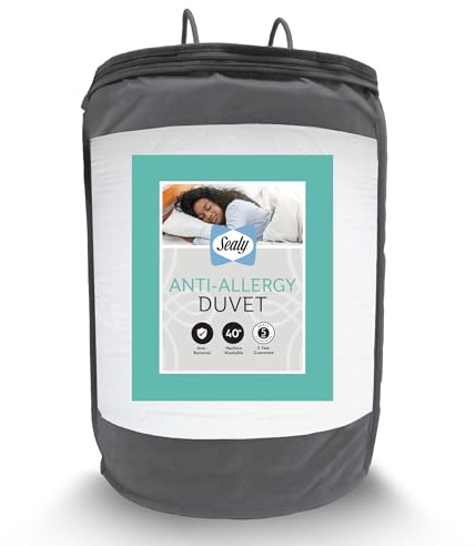 Sealy Anti Allergy 10.5 Tog Duvet - All Season Warm Thick Quilt Duvet with Hollowfibre Fibadown Fibres and Soft Touch Cover for Superior Comfort, Machine Washable, Double