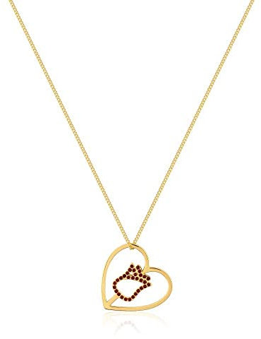 Couture Kingdom Disney Anhänger – Disney Die Schöne und das Biest Herz Anhänger Sterling Silber und vergoldet, 40 cm, Gold, 30 DE