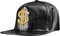 COSAVOROCK Hip Hop Kappe Schwarz Hut Rapper Kostüm PU Leder Snapback Baseball Cap