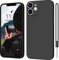 MSEVC iPhone 12 Case 6.1-inch Silicone Camera Protection Ultra Slim Anti-Slip Matte Black