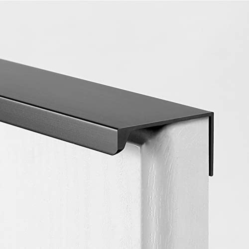 XUNFAKE Möbelgriffe Unsichtbarer Versteckter Griff für Schrank Schwarz Versteckter Türgriff,Küche Schubladengriffe Modernes Aluminiumlegierung Garderobengriffe,1 Stück(Gesamtlänge 1000mm,Schwarz)