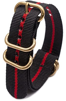 18mm 20mm 22mm 24mm Nato Uhrenarmband Canvas Uhrenarmband Gewebtes Nylon Uhrenarmband Armband mit goldener Schnalle, 18mm