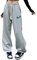 Skateboard Frog Jogginghose Baggy Joggers für Damen Laufhose mit sportlicher Passform (Grau,S)