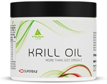 PEAK Krill-Öl - 120 Kapseln I aus der Antarktis I Softgelkapseln I SUPERBA 2 I Cholin I Astaxanthin I Omega 3 I hochkonzentriertes EPA und DHA I Triglycerid (TG) - Form für gute Verfügbarkeit