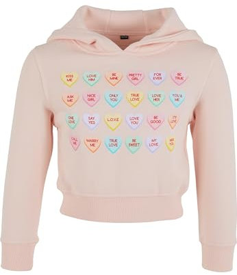 Mister Tee Mädchen Kapuzenpullover Kids Sweet Heart Candy Cropped Hoody pink 146/152