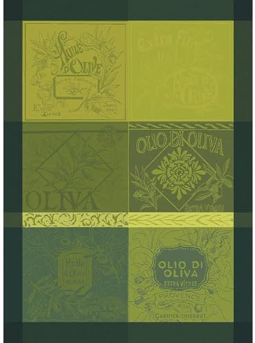 Garnier-Thiebaut 45481 Geschirrtuch Olives Vintage Vert 56 X77Cm Baumwolle