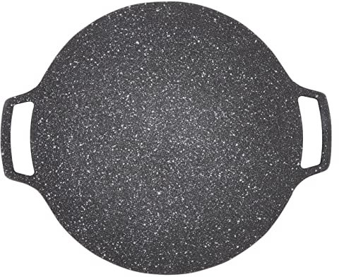 Grille de Barbecue Ronde Coréenne, Plaques de Cuisson, Ustensiles de Cuisine, Poêle à Griller pour Cuisinière, Poêle à Frire Circulaire, Plaque de Barbecue Coréenne, Ustensiles de (Type de gaz 33cm)