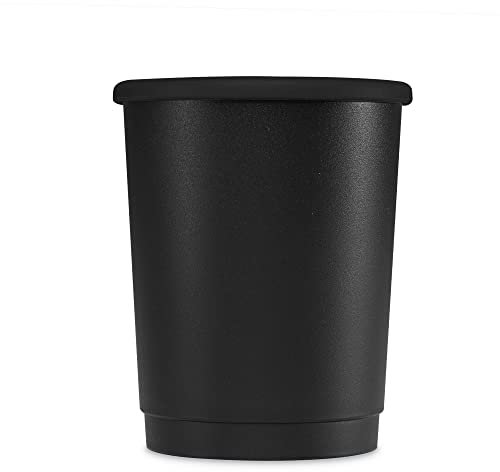 achilles Kaffeebecher mit Deckel, Kunststoffbecher, Mehrwegbecher, Trinkbecher, LFGB geprüft, spülmaschinenfest, stapelbar, 330 ml, Becher schwarz, Deckel schwarz, 250 Stk.