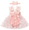 FYMNSI Robe de Bébé Sans Manches - Princesse en Tulle Avec Bandeau - Pour Fête, 0-24 Mois, Rose Clair, 0-6 Mois