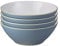 Denby - Impression Blue Cereal Bowls Set of 4 - Dishwasher Microwave Safe Crockery - Ceramic Stoneware Tableware Soup Bowls