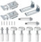 UFURMATE Bifold Door Hardware, 2 Kits Bifold Closet Door Hardware Repair Parts, Including 2Pcs Spring Loaded Top Pivot, 4Pcs Top Guide Wheel, 2Pcs Bottom Pivot, 2Pcs Bracket, 2Pcs Locking Device