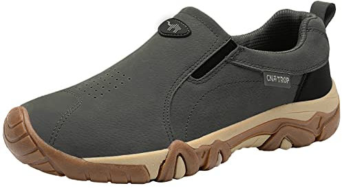 Stivali Uomo Nero Stivali Uomo Alti Pelle Scarpe Uomo 46 Scarpe Uomo estive Eleganti di Cuoio 3-Grey 14.99