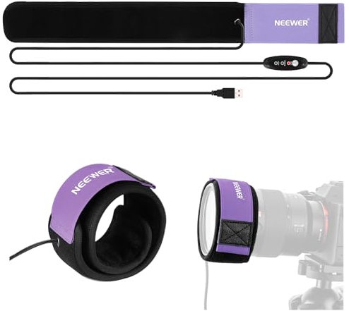 NEEWER USB 300mm Objektivwärmer mit FPC, schnelle, gleichmäßige Heiztechnik für DSLR Kameraobjektiv Teleskop Astrofotografie, 3 Temperaturstufen, verhindert Überspannung/Tau/Nebel/Kondensation, HW-28