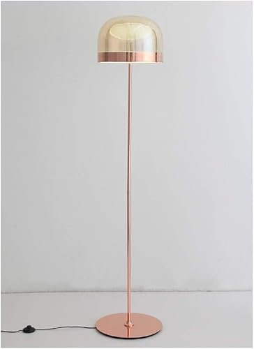InLiMa Lampadaire Abat-Jour en Verre Lampadaire Salon Chambre Étude LED Lampe sur Pied Créatif Équatorial Lampadaire Lampadaire (Color : Rose Gold)