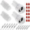 ECSiNG Lot de 2 Ensembles de connecteurs de Moto à 3 Broches compatibles avec Prise Sumitomo Compatible avec Yamaha Compatible avec Kawasaki 3 Broches mâle Femelle connecteur Automobile
