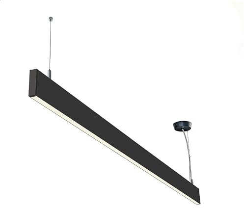 LED Hängeleuchte | Linear Up+Down | Pendelleuchte modular | Pendellampe variabel | Lichtleiste | Lichtbalken | 1200mm, 40W, prismatisch, linear-verbindbar, schwarz, warmweiß (schwarz, 1200mm)
