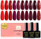 Yueshop Red Gel Nail Polish,10 Colors Red Burgundy Bloody Mary Red Glitter Dark Red Gel Polish Sets Soak-Off UV Gel Nail Varnish for Studios & Home Use Manicure,8ml