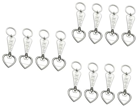 BESTonZON 12pezzi Apribottiglie Forma Di Cuore Da Portachiavi Unico Per Regali Di Matrimonio e Feste Accessori Pratici Per Vino e Birra Per Eventi e Attività All Aperto