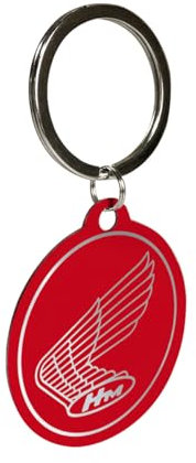 Nostalgic-Art Retro Schlüsselanhänger, Ø 4 cm, Honda – Logo Red – Geschenk-Idee für Honda-Zubehör Fans, Original Lizenzprodukt (OLP), aus Metall, Vintage Design