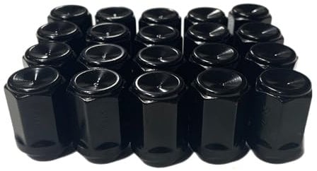 Car Alloy Wheel Nuts Bolt Set of 20, Size 14 mm x 1.5, Tapered Seat, 21mm Hex, Rustproof, Black For Freelander 2 Range Rover Evoque Wheels-DC Components