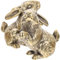 MAGICLULU 2 Stück Hasenfiguren Aus Messing Im Vintage-Stil Goldene Osterhasenstatue Fengshui-Jahr des Hasen-Sternzeichens Tierornament Für Das Heimbüro