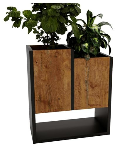 CraftPAK Blumenständer für Innen | Pflanzenständer aus hochwertigem Holzwerkstoff H50 x L44 x B22,6 cm | Blumenkasten/Blumenständer ohne Einsatz | Pflanzenkasten/Pflanzkübel - Retro