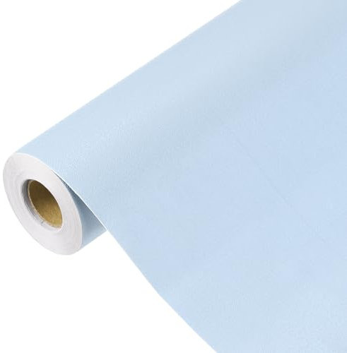 sourcing map 1000 x 40cm Sky Blue Wallpaper, Peel and Stick Wallpaper, Sky Blue Contact Paper Solid Color Vinyl Self-Adhesive Wall Paper Decorative for Wall Covering