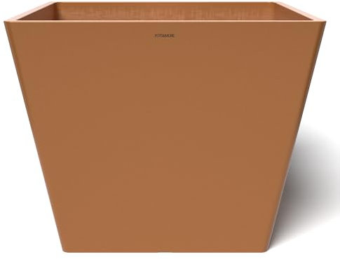 POTS&MORE Maceta Prismo 50 (50 cm, Forma Cuadrada, Color Terracota, Altura 40,5 cm, Maceta de plástico, para Plantas de Interior) VP025003