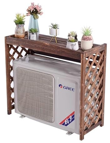 BAYTEWJX Pantalla Decorativa de Valla de Privacidad de Aire Acondicionado Cubierta de Aire Acondicionado Puesto de Flores Exterior Madera Cubierta de Aire de Patio Acondicionado. (Size : 85x35x75cm)