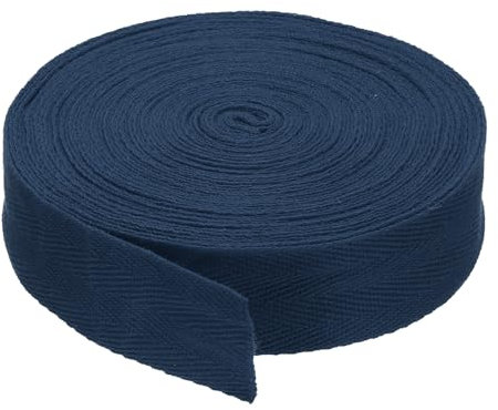PATIKIL 1/2,5 cm Baumwollköperband Baumwoll-Twillband 10 Yards Baumwollband Schrägband Herringbone-Gurtband zum Nähen Geschenkverpackung Basteln DIY Marineblau