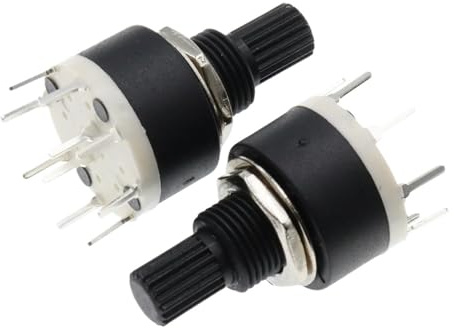 5PCS SR16 Series Environmentally Friendly 16MM Rotary Switch 15MM Flower Axis Band Switch(1 Knife 6 Files)