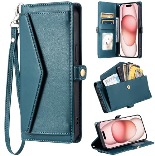 BAILI for iPhone 13 Pro MAX Wallet Case, PU Leather Wallet Pocket with Card Holder Magnetic Closure Cover for iPhone 13 Pro MAX-02