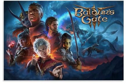 HKLOPUY Baldur's Gate 3 Spiel-Kunstposter, dekoratives Gemälde, Leinwand, Wandposter und Kunstdruck, moderne Familienschlafzimmer-Dekoration, Poster, 30 x 45 cm
