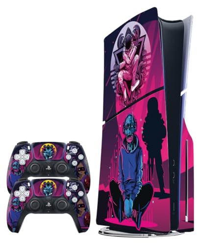 PS5 (Slim) Disc Bundle Vinyl Skin – Premium 3M™ Decals for Console & Controllers | Easy Application, Bubble-Free, Scratch-Resistant, Residue-Free Removal | Custom Gaming Skin, Made in the UK (Cosmic)