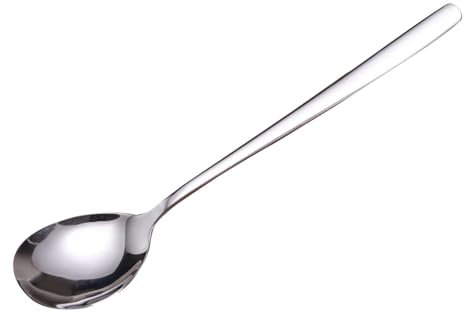 Latte Macchiato Löffel, Edelstahl, Lange Teelöffel, Kaffeelöffel, 20,8 x 4,1 cm, Honiglöffel, Eierlöffel, Espressolöffel, Esslernlöffel, Eislöffel, Servierlöffel, Esslöffel, Suppenlöffel (Sliber)