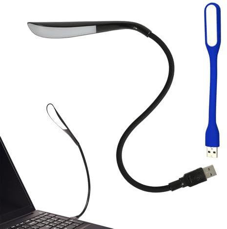 Comioke USB Anschluss Leselampe, USB LED Lampe, USB Schwanenhals, Mini-Licht Für Laptop, Dimmbares Leselicht, LED-Licht, Notebook-Leselampe, Schwanenhals,Schwarz