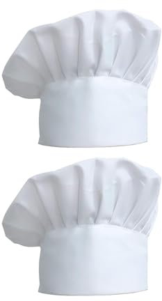 2 Stück,Kochen Kochmütze,Bäckermütze,Kochhut,Kochmützen,Kochhaube,Verstellbar Unisex Hut Elastische Kochkappe,Chef Professionel,Atmungsaktive,Kocherhut,für Herren,Damen,Kinder,Restaurant,Backen,Küche