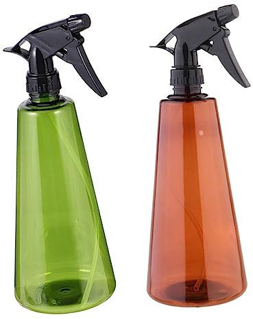 YARNOW Botella De Spray De Plástico Pequeña Para Jardinería y Limpieza, Juego 2 Piezas 750 Ml, Color Verde Oscuro y Marrón Translúcido, Ligera y Duradera Para Uso Doméstico