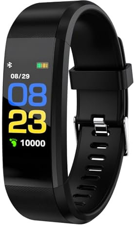 GBULTR Fitness Tracker Smart Watch with Heart Rate,Activity Tracker with Sleep Monitor, Step & Calorie Counter, Pedometer, Blood Oxygen, IP67 Waterproof, 14 Sports Modes for Kids, Women & Men,Black