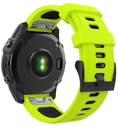 Astorgos 22 mm Cinturino Dell'orologio Compatibile con Garmin Fenix 7/7 Pro/6/6 Pro/5/5 Plus/Forerunner 965/955/945/Instinct Solar/Instinct 2, Cinturino Sgancio Rapido Braccialetto, Lime/Nero