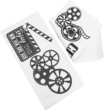 HOMSFOU 1 Set Adesivo da parete per cinema decalcomanie da parete le decalcomanie si staccano e si attaccano poster vintage Arredamento da parete decalcomanie cinematografiche pvc Nero