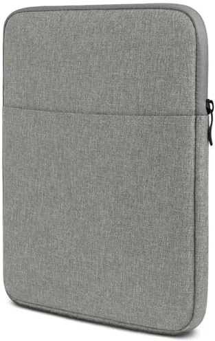 moex Tablet Hülle für Blackview Tab 90 Tasche mit Reißverschluss und Fach für Zubehör, Nylon Stoff Sleeve weich Gepolstert, Schutzhülle Minimalistisch Dash Case, Grau
