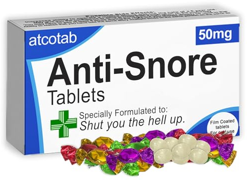 Anti Snore Snoring Funny Joke Pill Box Jelly Beans, Xmas, Secret Santa, Rude Gift, Gifts for Men, Gifts for Women, Funny Birthday Gifts, Husband Gifts,Wife, Grandad, Dad (Fruity Hard Boiled Sweets)