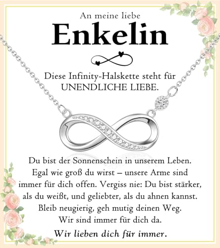 PDTU Geschenke für Frauen, Unendlichkeitszeichen Kette für Tochter Mama Nichte Tante Enkelin Schwester Geschenk zum Geburtstag Weihnachten Jahrestag Muttertag Abschluss Kommunion