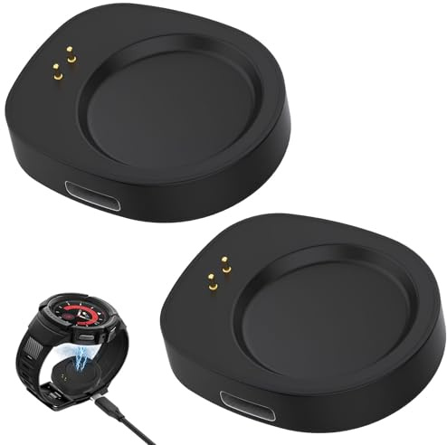 2Pcs Cargador de Reloj Magnético Tipo C para Amazfit T-Rex 3/ Balance/Balance 2, Portátil Base de Carga USB Convertidor Smartwatch Accesorios Compatible con Balance A2286 (Sin Cable) (Negro)