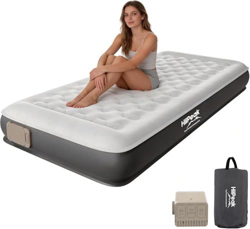 HiiPeak TPU Matelas Gonflable 1 Place Autogonflant Pour invités et Camping – Lit Gonflable 1 personne Portable jusqu'à 300 kg avec Pompe électrique Rechargeable integrale sans Fil